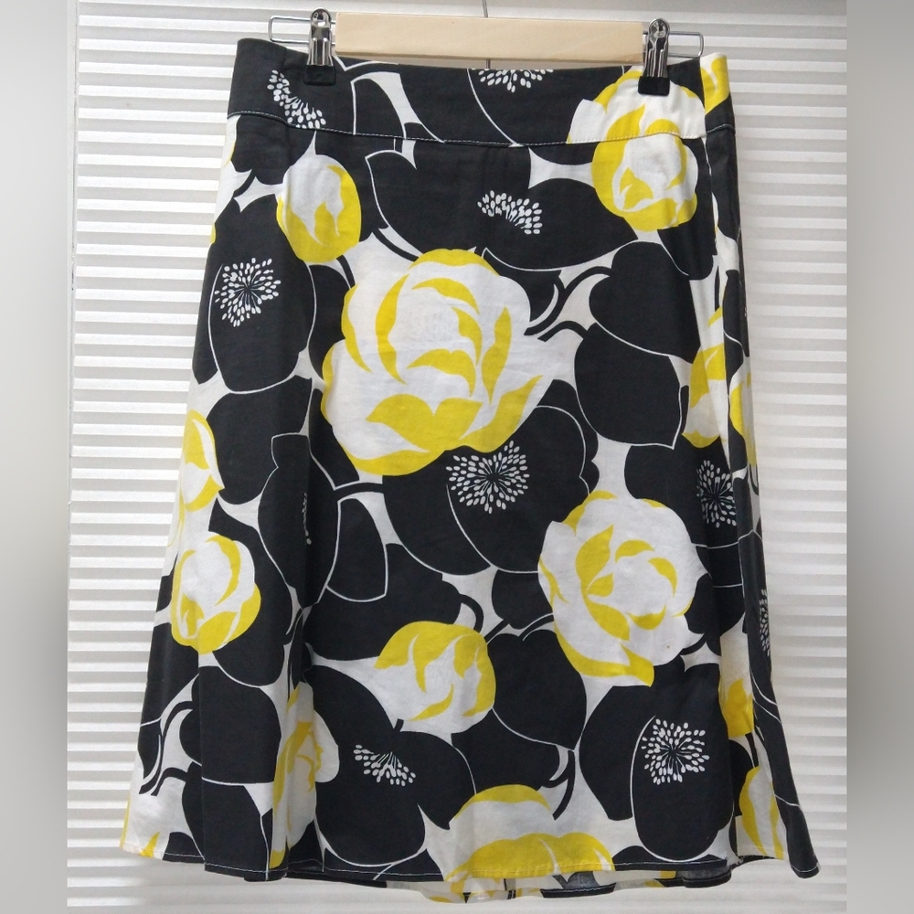 Floral Black and Yellow Skirt